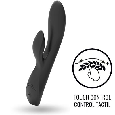 KAULTZ VIBRADOR DOBLE CON CONTROL TACTIL BLACK & SILVER - Click Image to Close